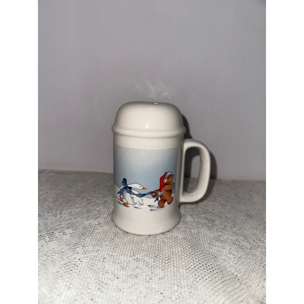 House of Lloyd Gingerbread Bear Goose Sledding Salt‎ Pepper Shaker Set Taiwan